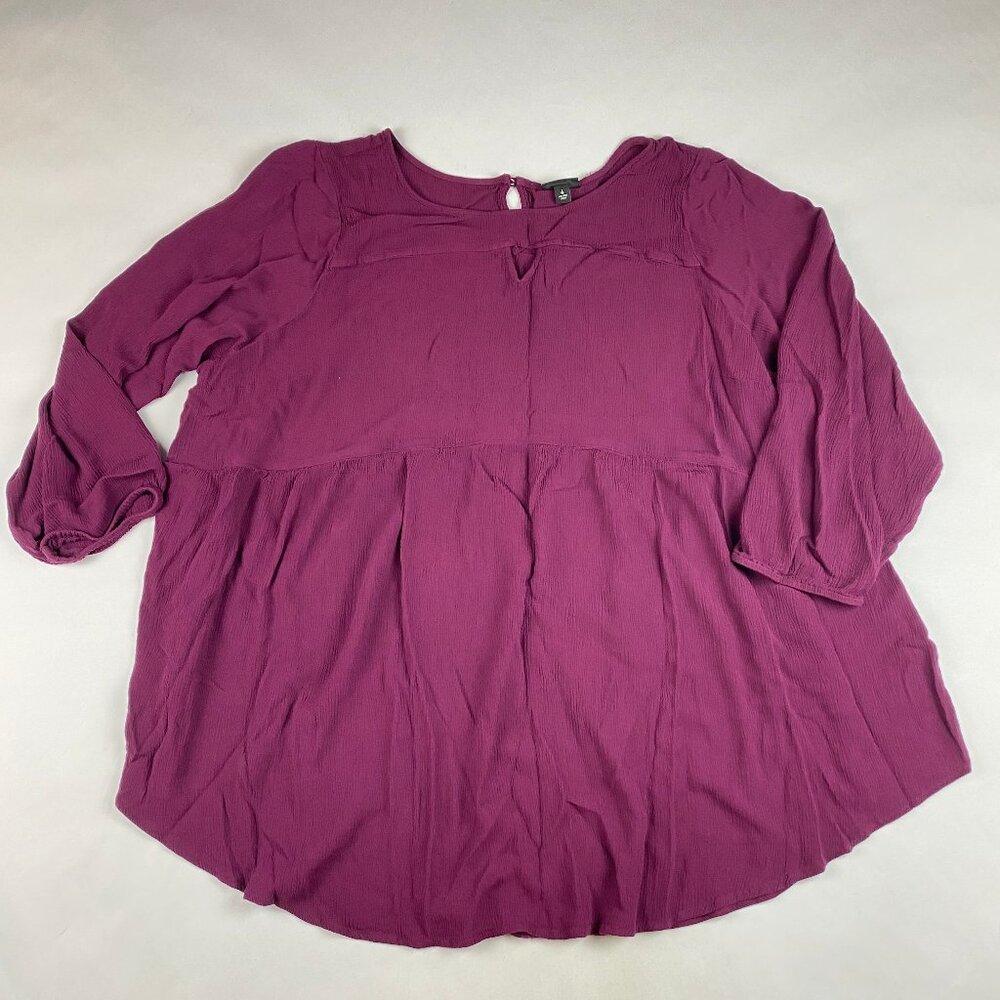 Torrid Babydoll Gauze Keyhole Front Tunic Top Women's Size 6 (6X)